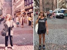 Mulher volta a mesmos lugares após 30 anos e recria fotos antigas