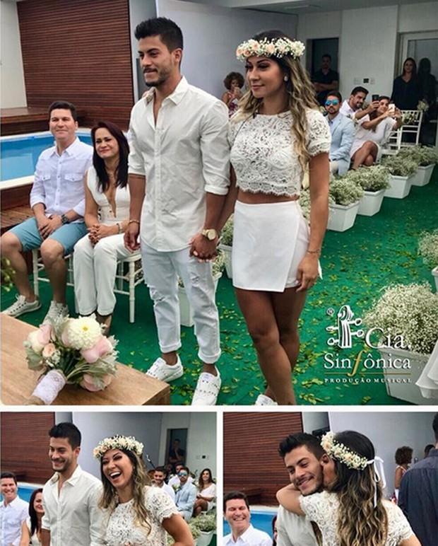 Mayra Cardi surpreende Arthur Aguiar e faz casamento surpresa