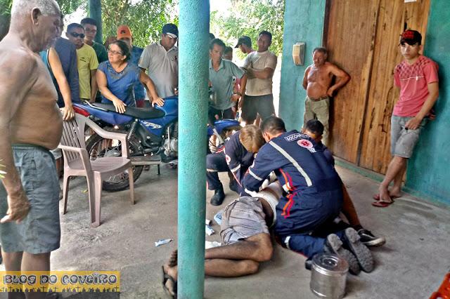 Vítima foi socorrida pelo Samu (Crédito: Blog do Coveiro)