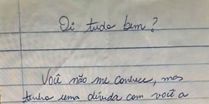 Arrependida de furto, mulher devolve R$ 400 e se desculpa em carta