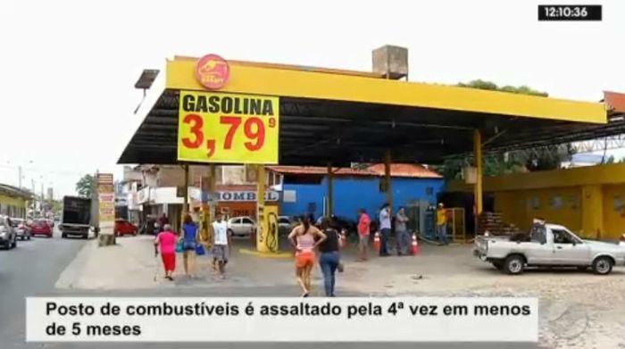 Posto de combustível alvo de quatro assaltos (Crédito: Rede Meio Norte)