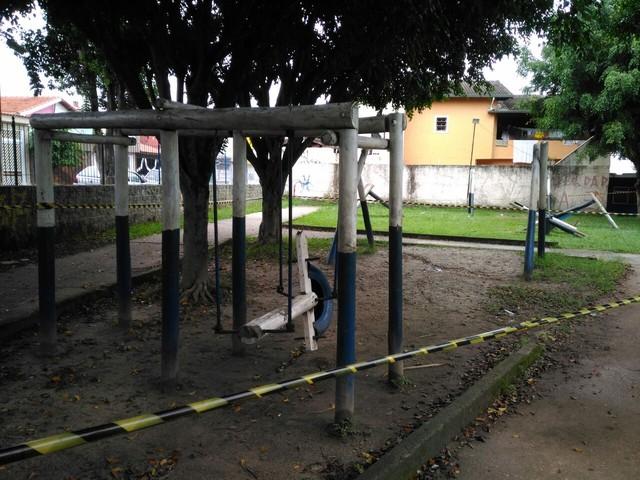 Praça onde a criança morreu (Crédito: Alessandro Batata/TV Diário)