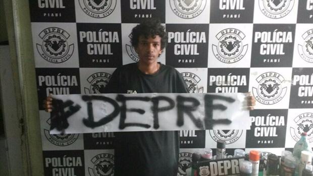 'Palestino' é preso acusado de pichação (Crédito: Divulgação)
