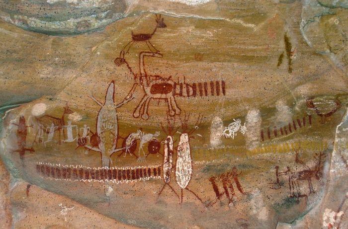 Pintura rupestre - Sítio Arqueológico da Serra da Capivara - São Raimundo Nonato - Piauí (Crédito: Divulgação)