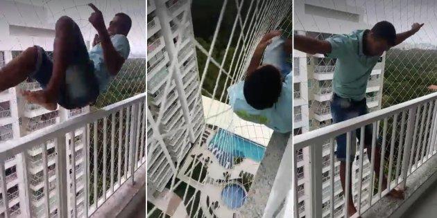 Vídeo de homem fazendo teste em rede de proteção viraliza na web
