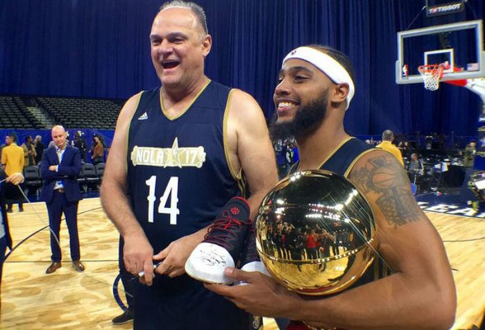 scar Schmidt ao lado de Brandon Armstrong, MVP do Jogo das Celebridades