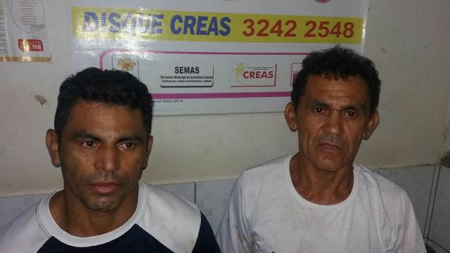 Os acusados de cometer o crime { o de blusa branca seria o autor)