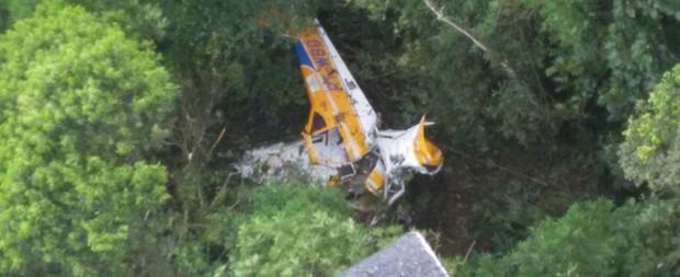 Avião de pequeno porte cai na região norte de Santa Catarina