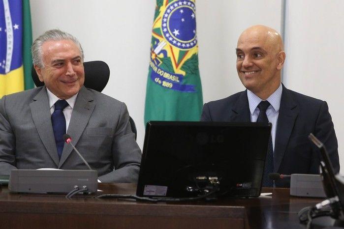 Presidente Michel Temer com Alexandre de Moraes