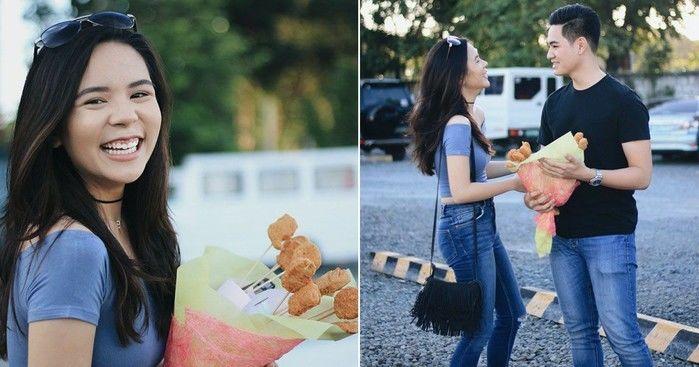 Jovem ganha buquê de nuggets do namorado: "Melhor presente"