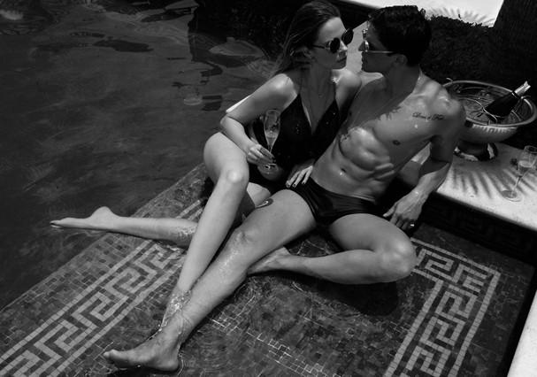 Ana Paula posa com modelo Miro Moreira