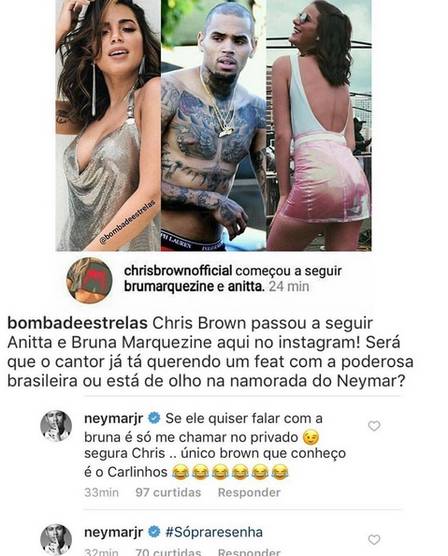 Neymar deixa comentário sobre Chris Brown (Crédito: Reprodução)