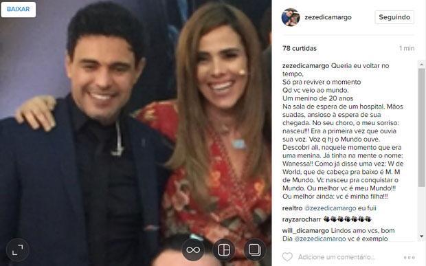 Zezé falou da filha Wanessa