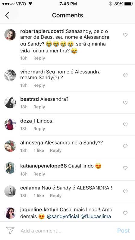 Sandy é trollada na Wikipédia e entra na brincadeira: "Alessandra?"