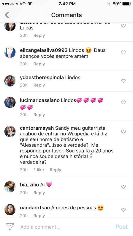 Sandy é trollada na Wikipédia e entra na brincadeira: "Alessandra?"