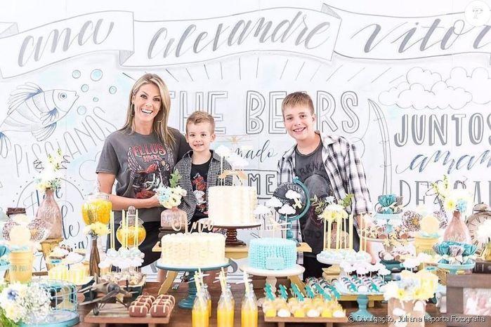 Ana Hickmann faz festa de aniversário tripla com filho e sobrinho