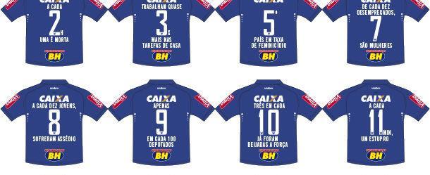 Camisa do Cruzeiro vai estampar campanha do Dia da Mulher