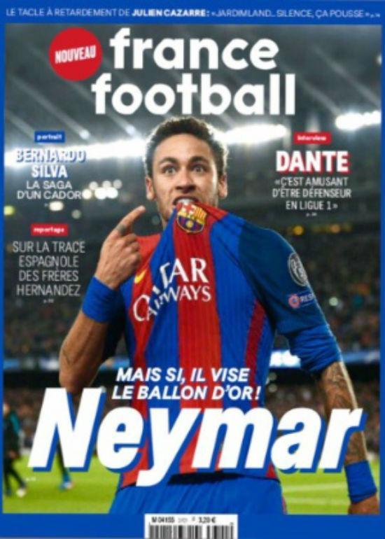 Neymar na capa da France Football (Crédito: Reprodução)