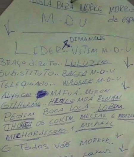 Nome de Lucas era o primeiro da lista (Crédito: Reprodução)