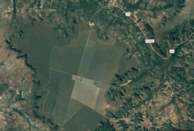 Imagem de satélite mostra a área de 3 mil hectares onde será instalado o Parque Eólico de Santa Filomena