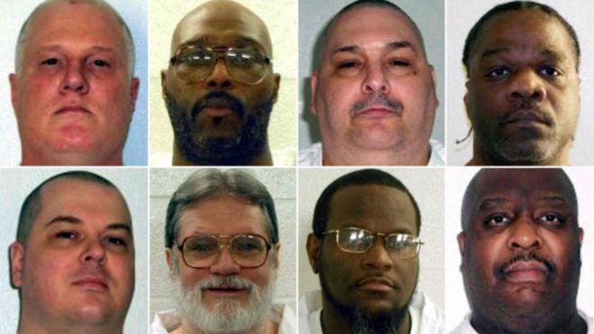 Os oito homens que o Arkansas pretendia executar em onze dias (Crédito: Reprodução)
