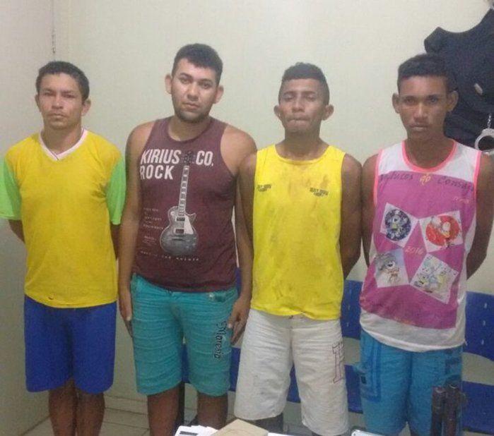 Quadrilha presa com carro e arma de fogo (Crédito: Divulgação)