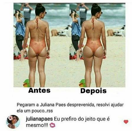 Juliana Paes não gostou do 'retoque' (Crédito: ')