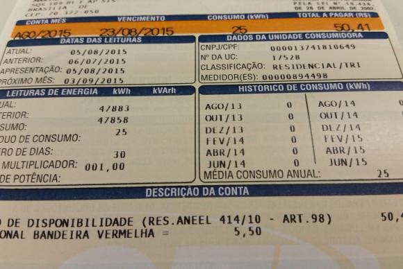 Contas de luz devem continuar com bandeira vermelha até o fim do período seco, em novembro (Crédito: Reprodução)