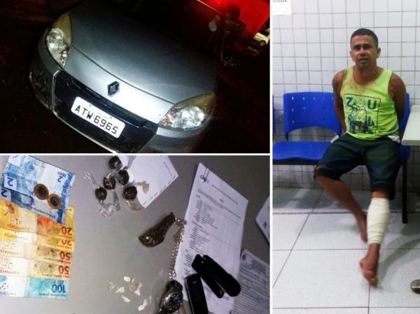 Acusado foi baleado na perna (Crédito: Reprodução)