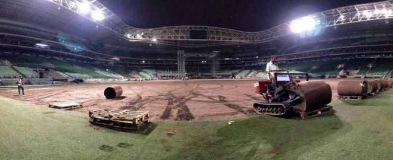 Após shows gramado do estádio do Palmeiras é recolocado