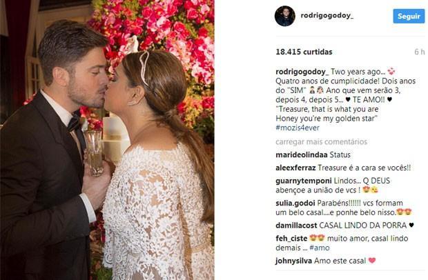 Preta Gil comemora dois anos de casamento: "Dois anos do "SIM""