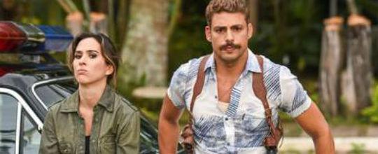 Cauã Reymond e Tatá Werneck soltam a voz em bastidores de gravação