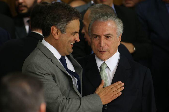 Aécio Neves e Michel Temer