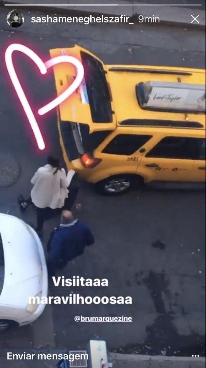 Sasha comemora chegada de Bruna Marquezine em Nova York