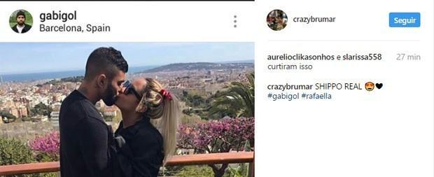 Rafaella Santos, irmã de Neymar, revela namoro com Gabigol em foto