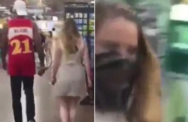 Garota é vista usando coleira e focinheira ao lado de namorado
