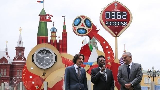Pelé foi o responsável por iniciar a contagem regressiva para a Copa do Mundo da Rússia (Crédito: Getty)