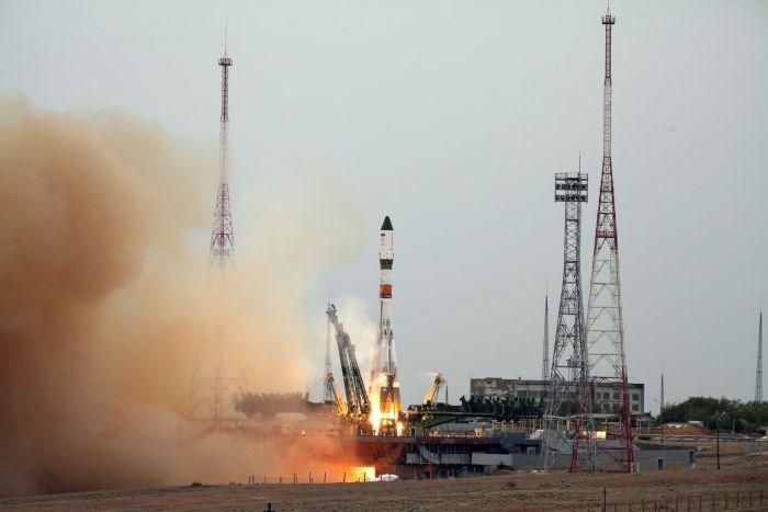 O foguete russo foi lançado do cosmódromo de Baikonur, no Cazaquistão (Crédito: Reprodução)