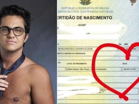 Thammy mostra certidão com gênero masculino: "Só agradecer"