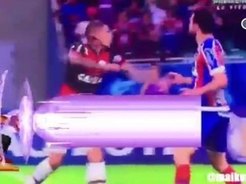 Simulação bizarra de zagueiro do Bahia contra o Fla rende memes