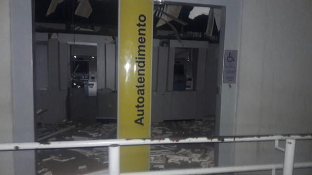 Agência do Banco do Brasil ficou destruídad (Crédito: Reprodução)