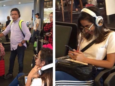 Anitta é tietada por brasileiros nos EUA antes de embarcar