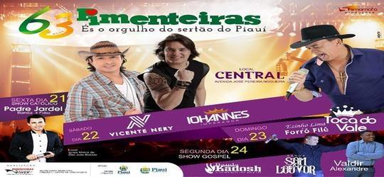 Shows católicos, evangélicos e forró no aniversario de Pimenteiras