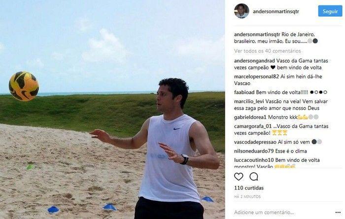 Postagem de Anderson Martins (Crédito: Reprodução)