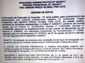 Prefeitura de Redenção vai contratar Portais de Internet