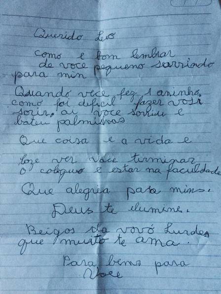 O jovem recebeu a carta ao ingressar na faculdade (Crédito: Reprodução)
