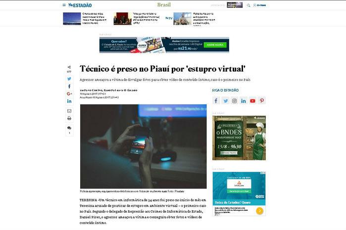Setença por 'estupro virtual' no Piauí é destaque (Crédito: Reprodução)