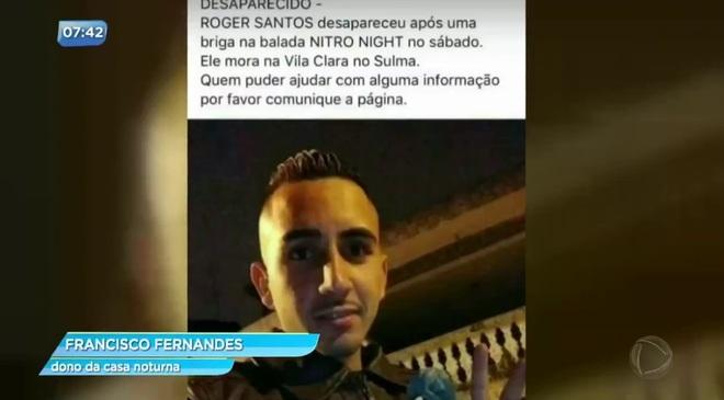 Jovem desaparece após desentendimento em casa noturna