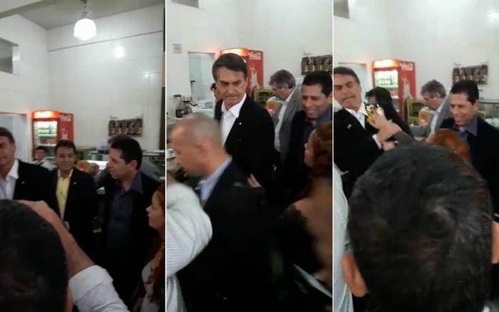 Momento da ovada em Jair Bolsonaro (Crédito: Reprodução)
