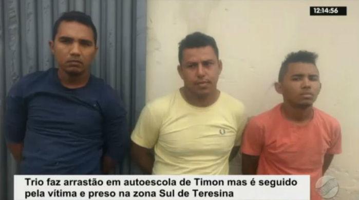 Assaltantes presos após arrastão em autoescola de Timon (Crédito: Rede Meio Norte)